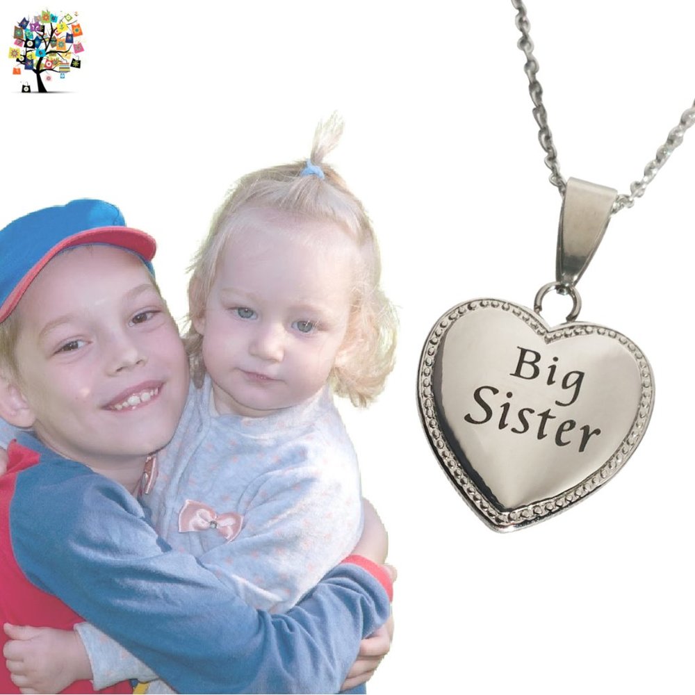 Big Sister Stainless Steel Heart Pendant Necklace - Picture 3 of 4